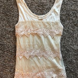 Daytrip lace and sequins tank top